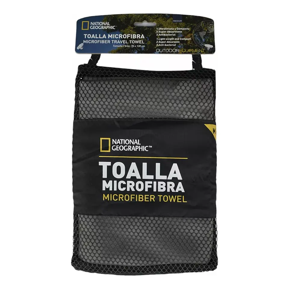 Toalla Microfibra Secado Facíl Gris M National Geographic 1