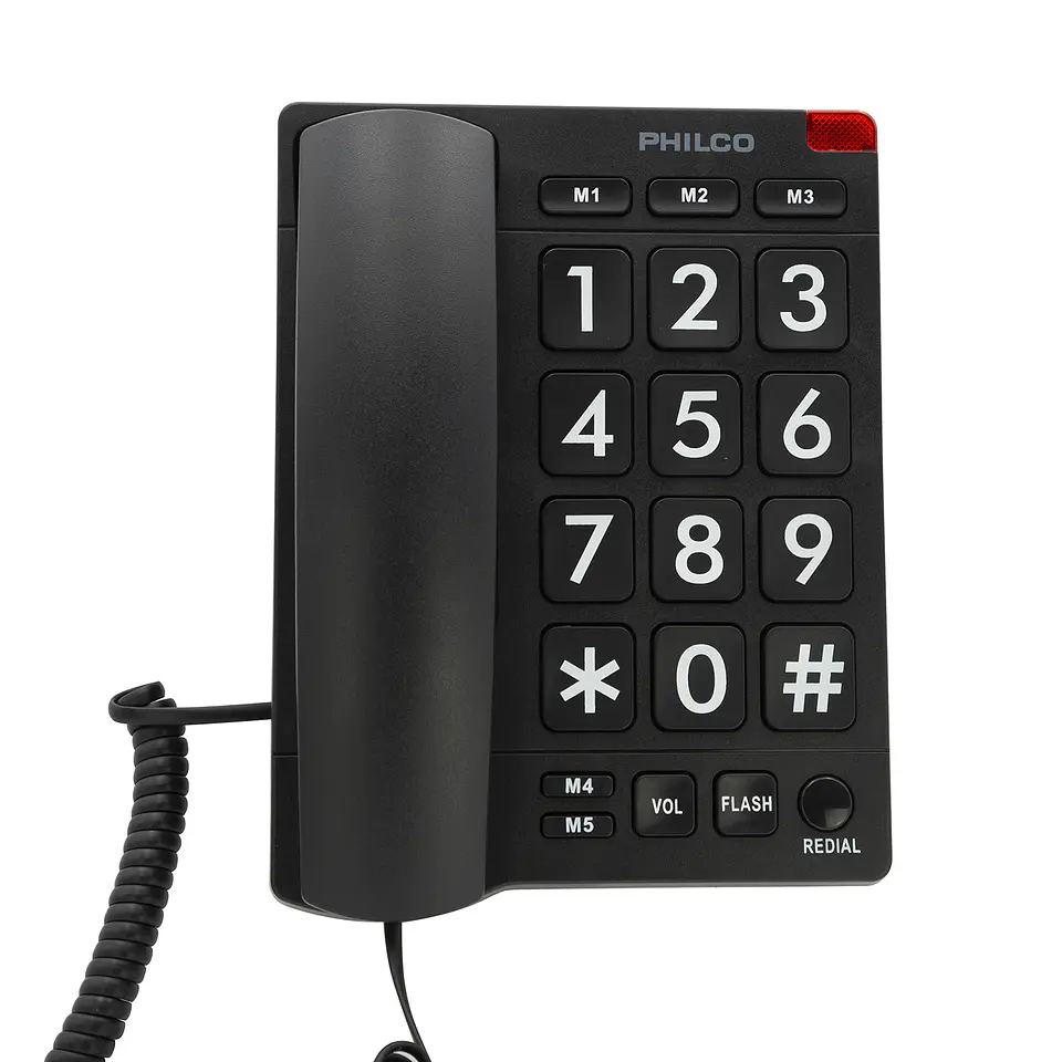 Telefono Fijo Philco Números Grandes 170BK Negro 5