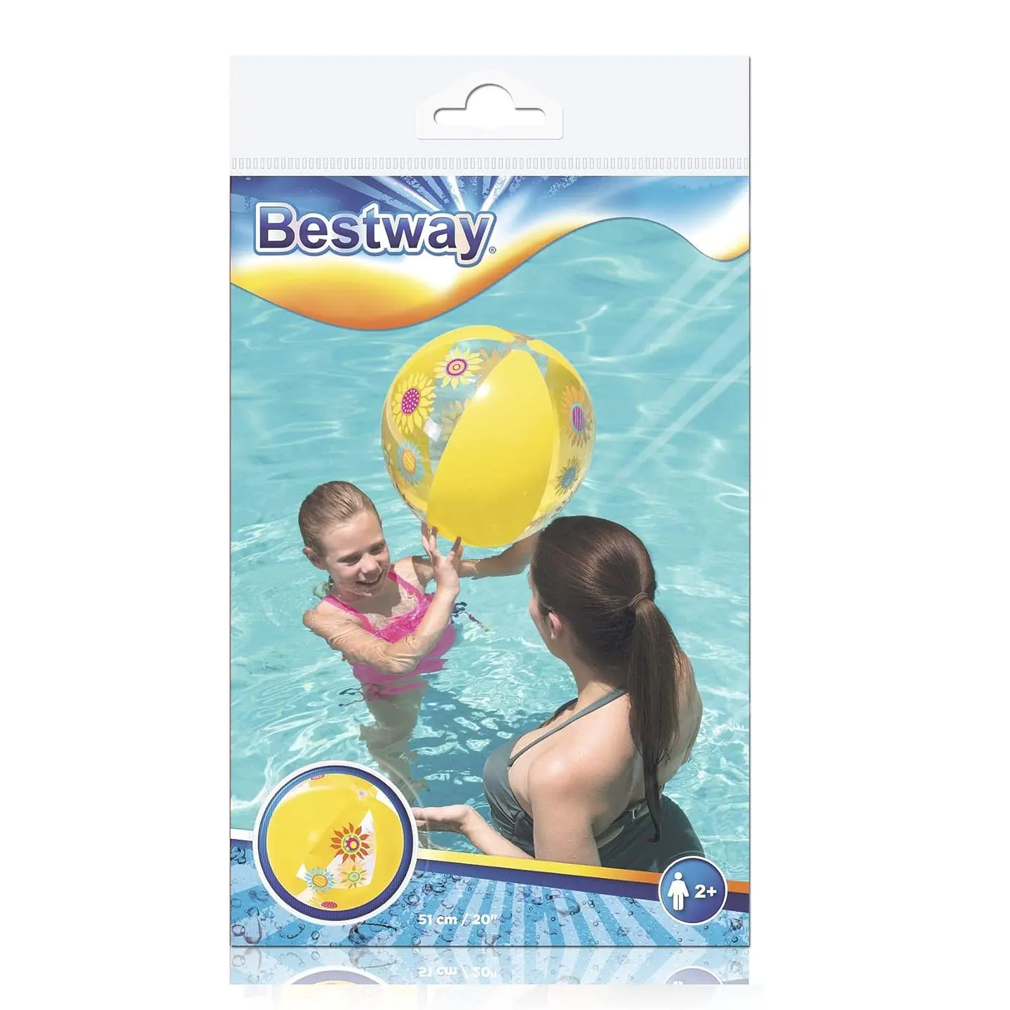 Pelota Inflable Playa Splash 51cm Amarilla Bestway 5