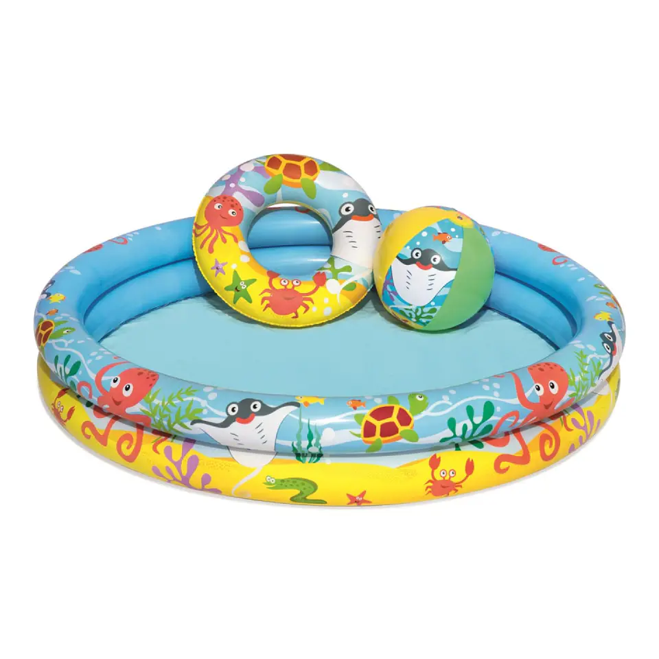 Piscina Inflable + Aro + Pelota 122cm Bestway 1