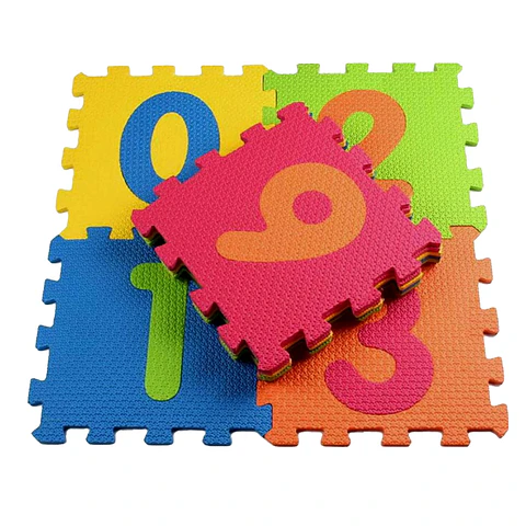 Alfombra Puzzle De Goma Eva Números 10 Piezas Multicolor