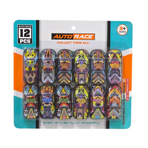 Set 12 autitos Multicolor Auto Race
