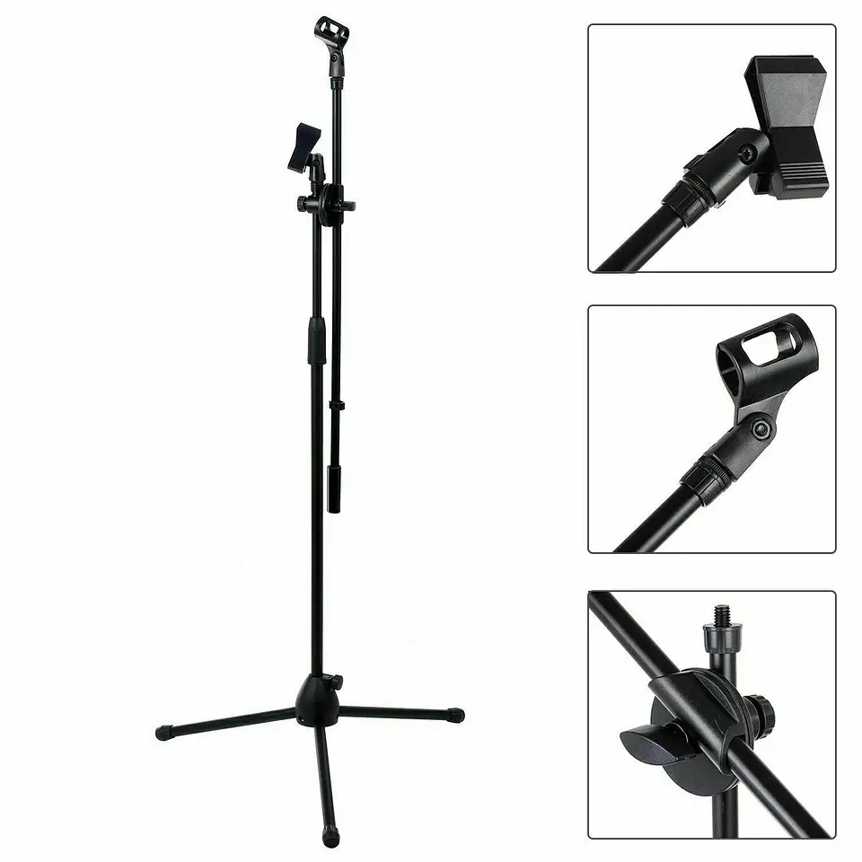 Atril Para Micrófono con Boom Metálico Doble Universal 3
