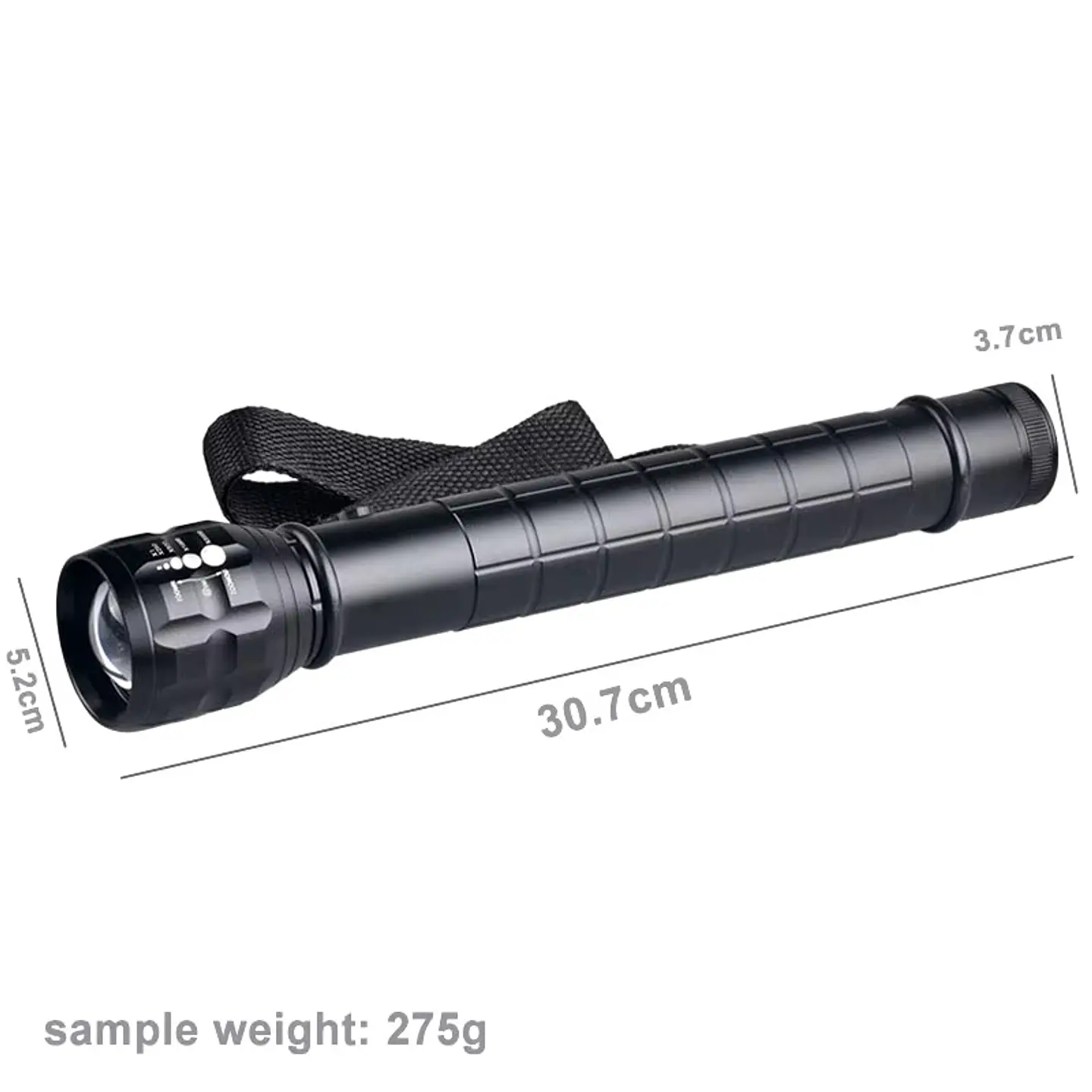 Linterna Táctica Led Aluminio 30cm a Pilas GK8033 6