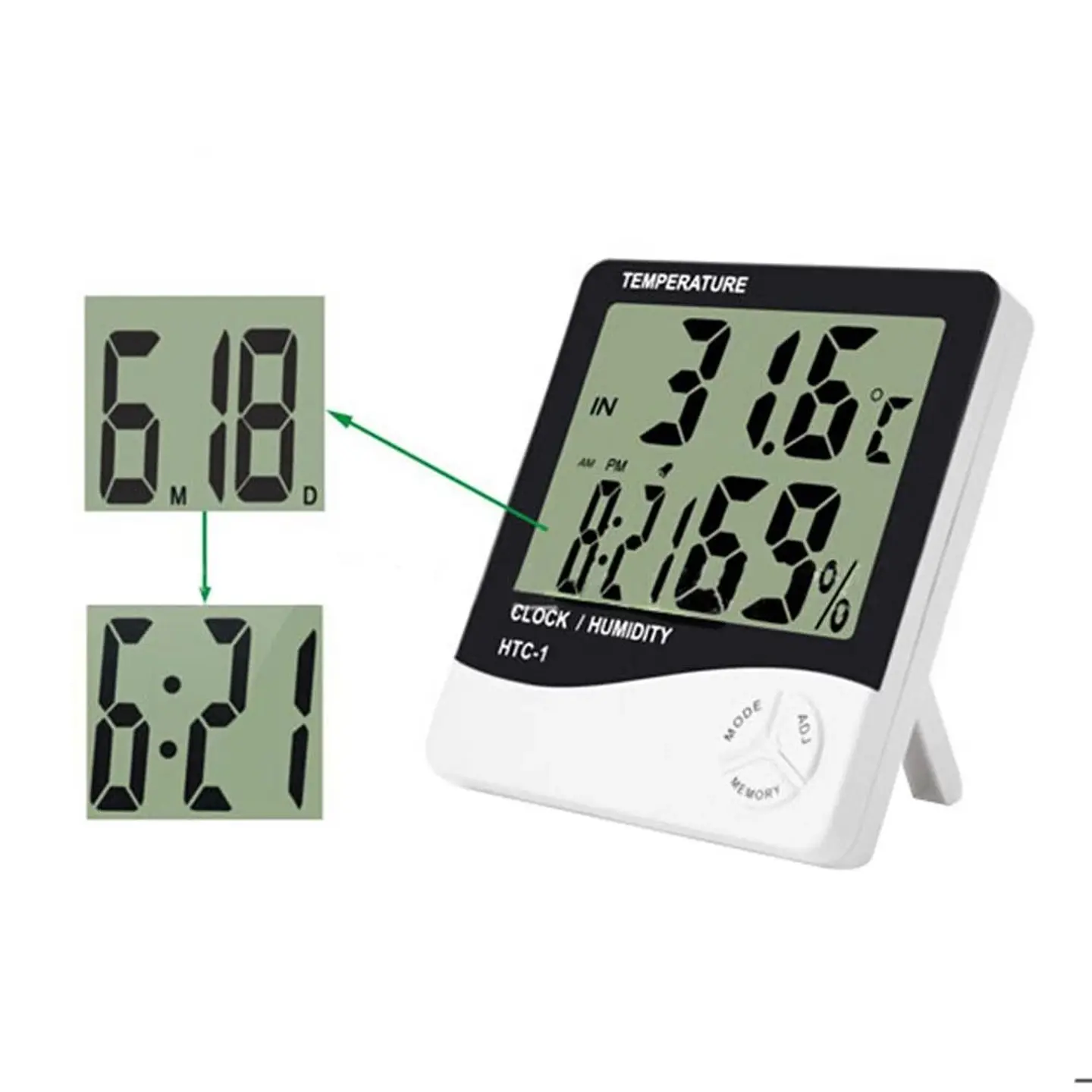 Reloj digital Dblue Termohigrometro Humedad 4
