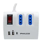 Alargador Extension Philco 3 POS 2 USB 1 Tipo C Blanco - Miniatura 2