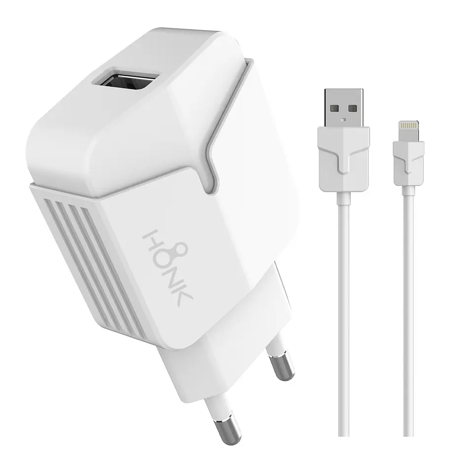 Cargador Pared y Cable Lightning Honk QC3.0 1