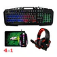 Kit 4 en 1 Gamer Reptilex Teclado Mouse Audifono Pad - Miniatura 2