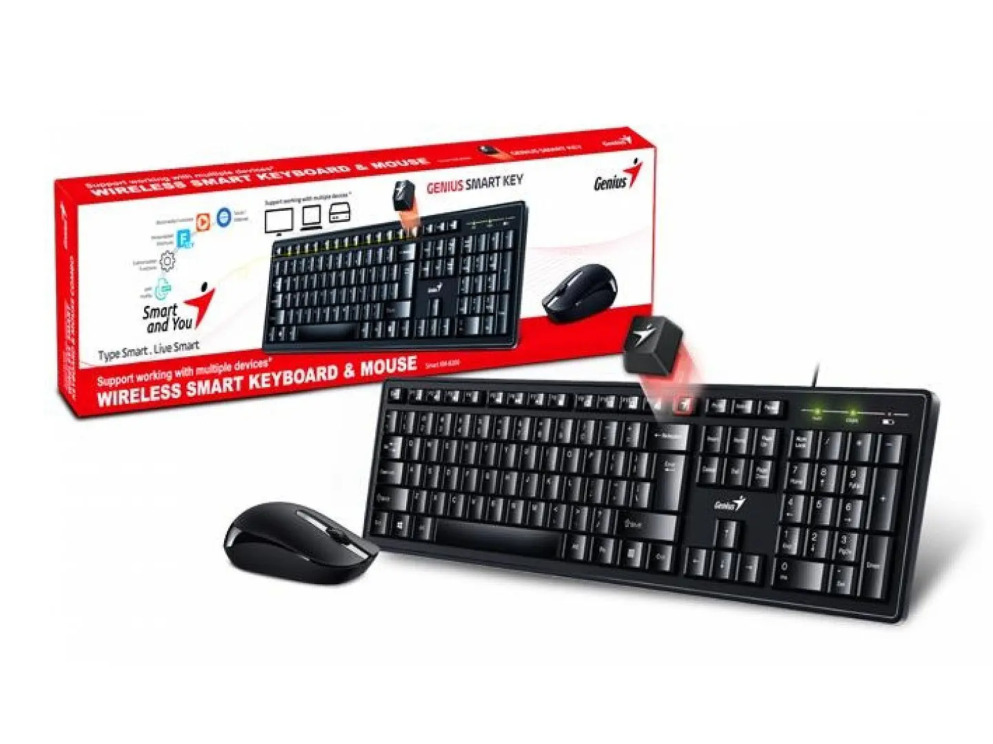 Kit Combo Teclado y Mouse Inalambricos Genius KM-8200 1