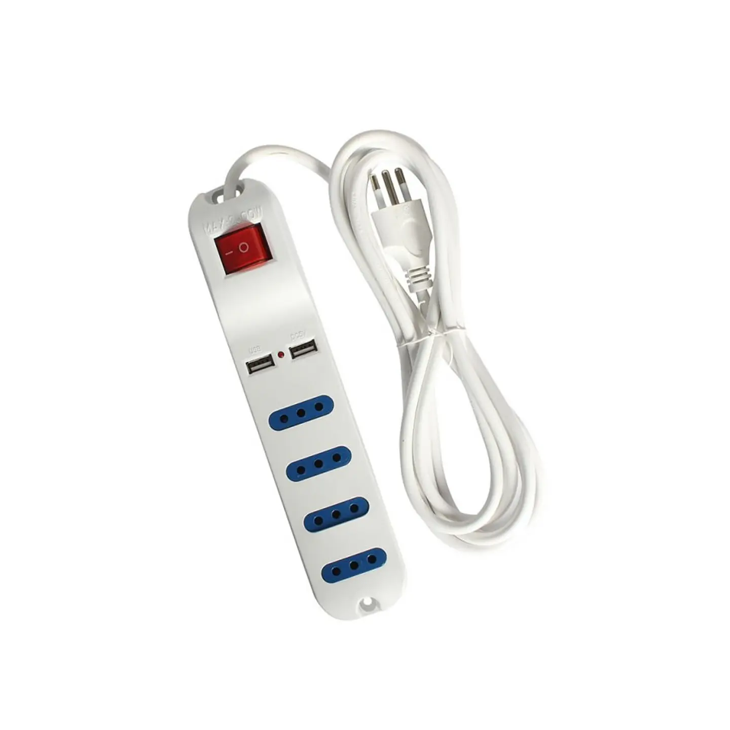 Alargador Electrico 3mt 4 Boca 2 USB Blanco Fujitel 1
