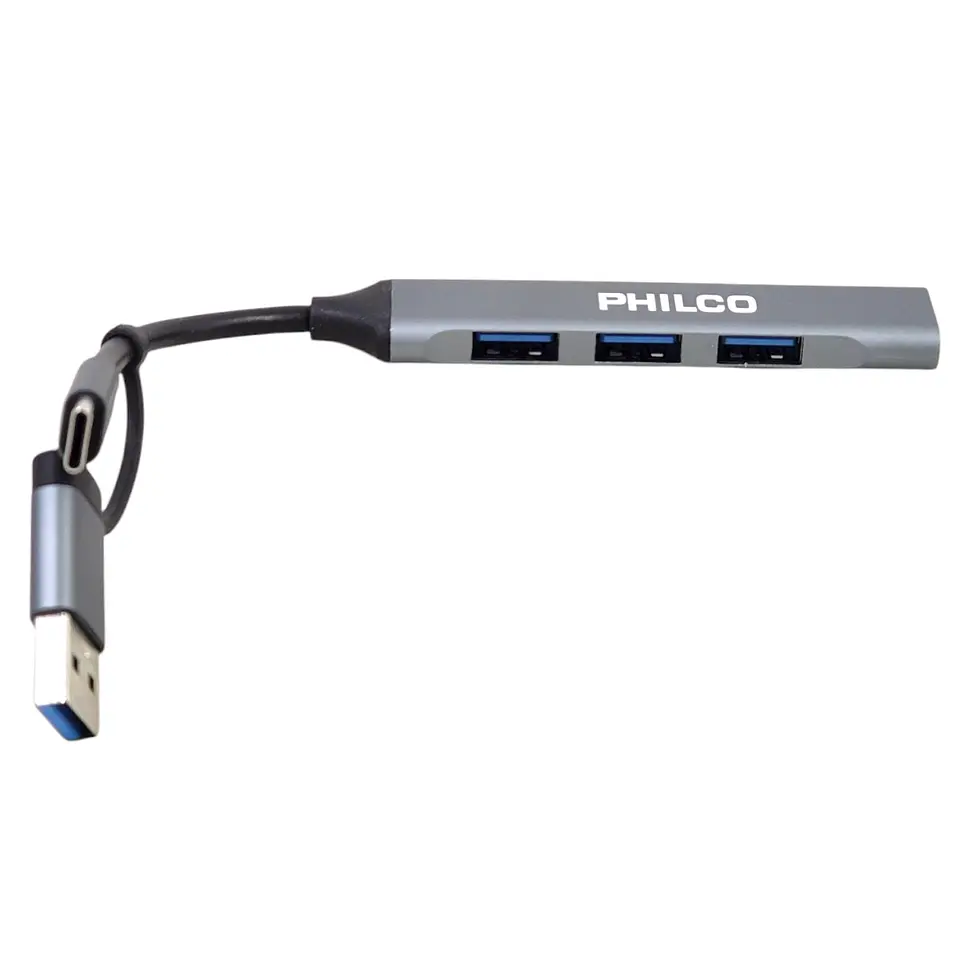 Hub 4 Puertos Usb 3.0 A Tipo C Philco 37186 3