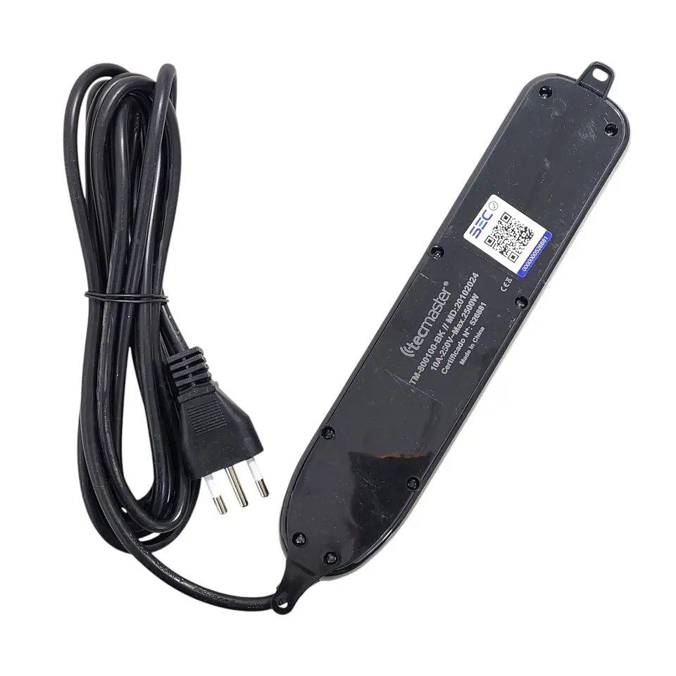Alargador Eléctrico 6Pos 3mt Switch Tm-800100bk Tecmaster 4