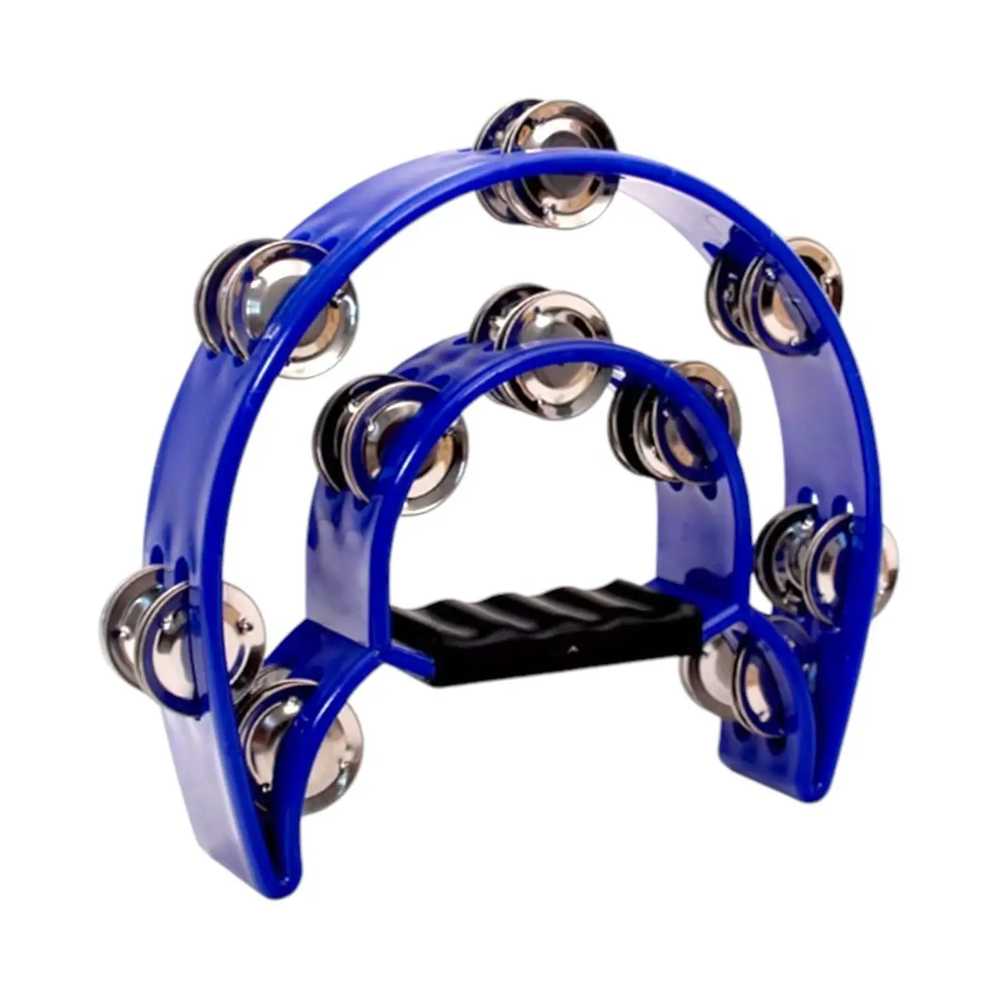 Pandereta Media Luna Doble Fila Sonaja 20x20cm Azul 5