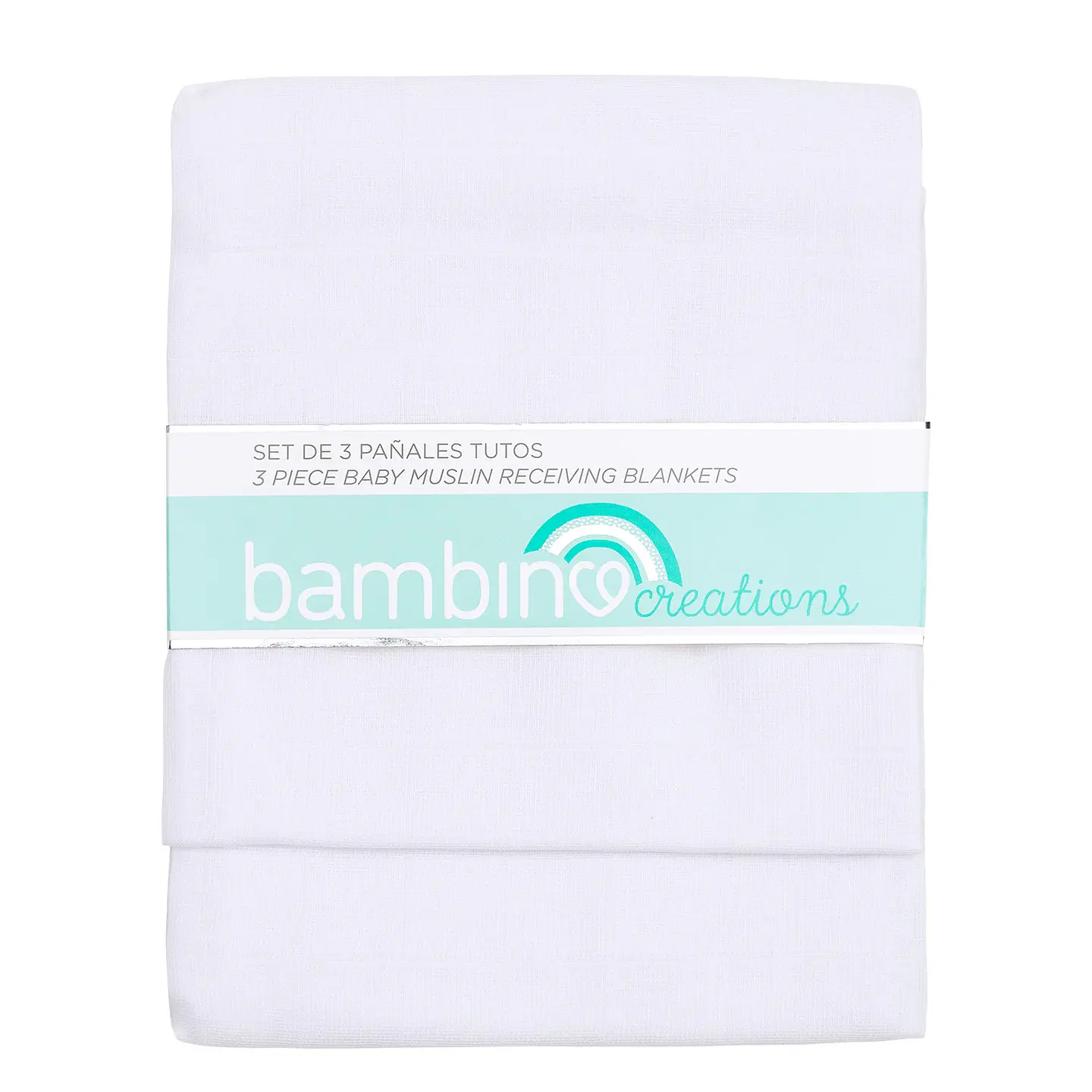 Pack 3 Pañales Tuto Bambino 100% Algodón Liso Blanco 1