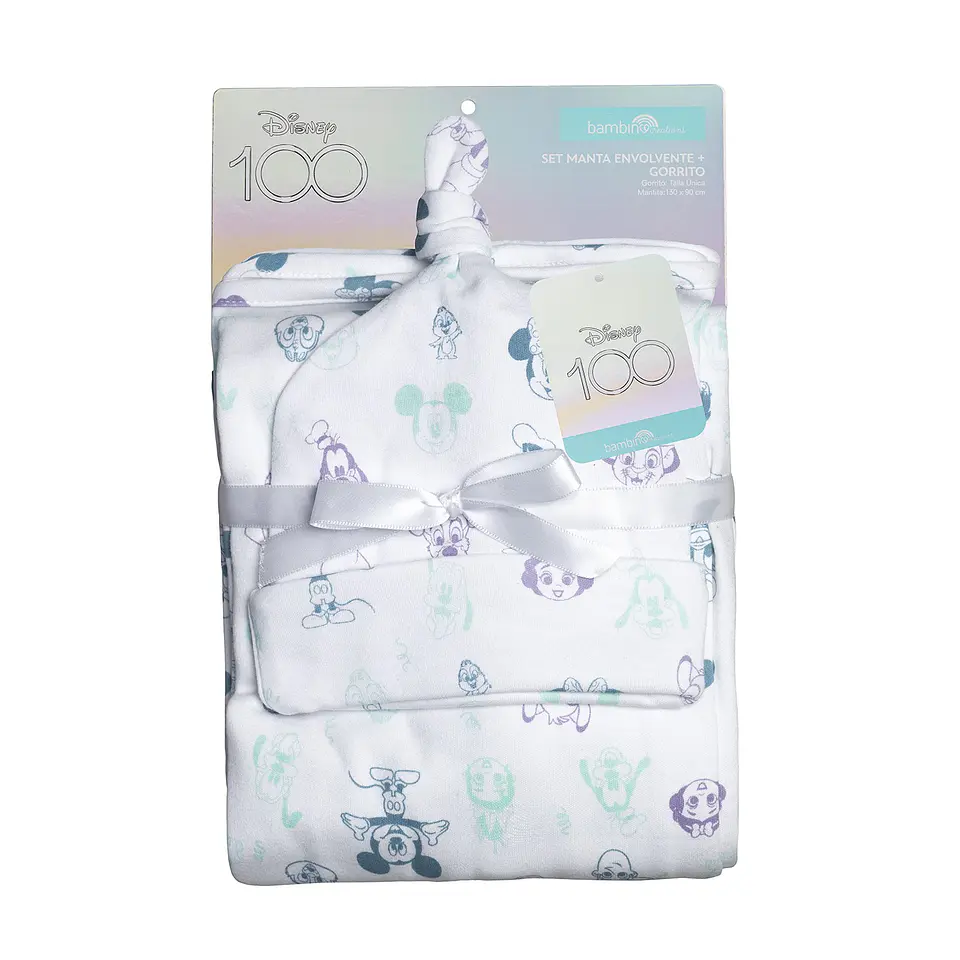 Set Mantita Envolvente y Gorrito Disney 100 4
