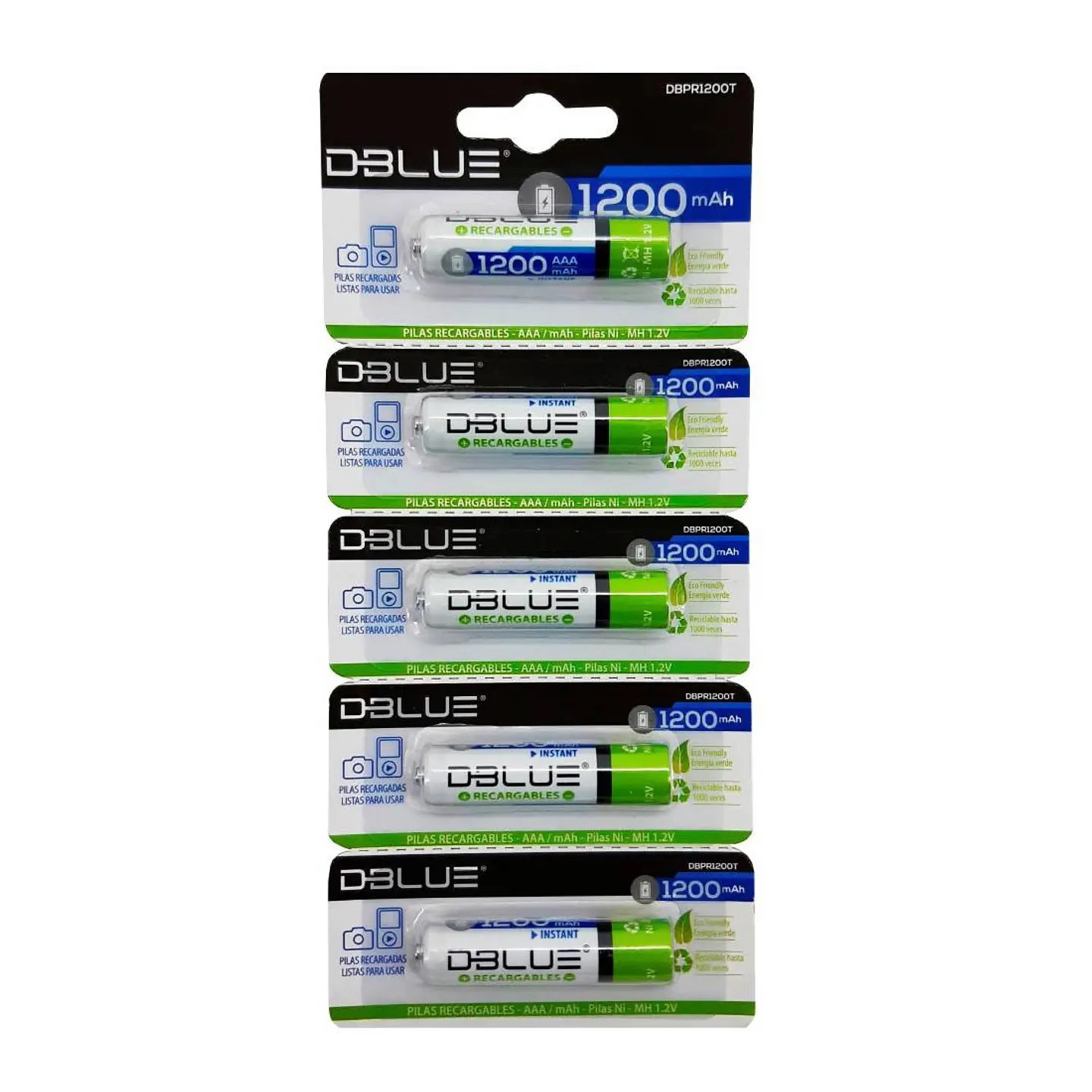 Pack 5 Pilas Recargables AAA Dblue 1200mha 1