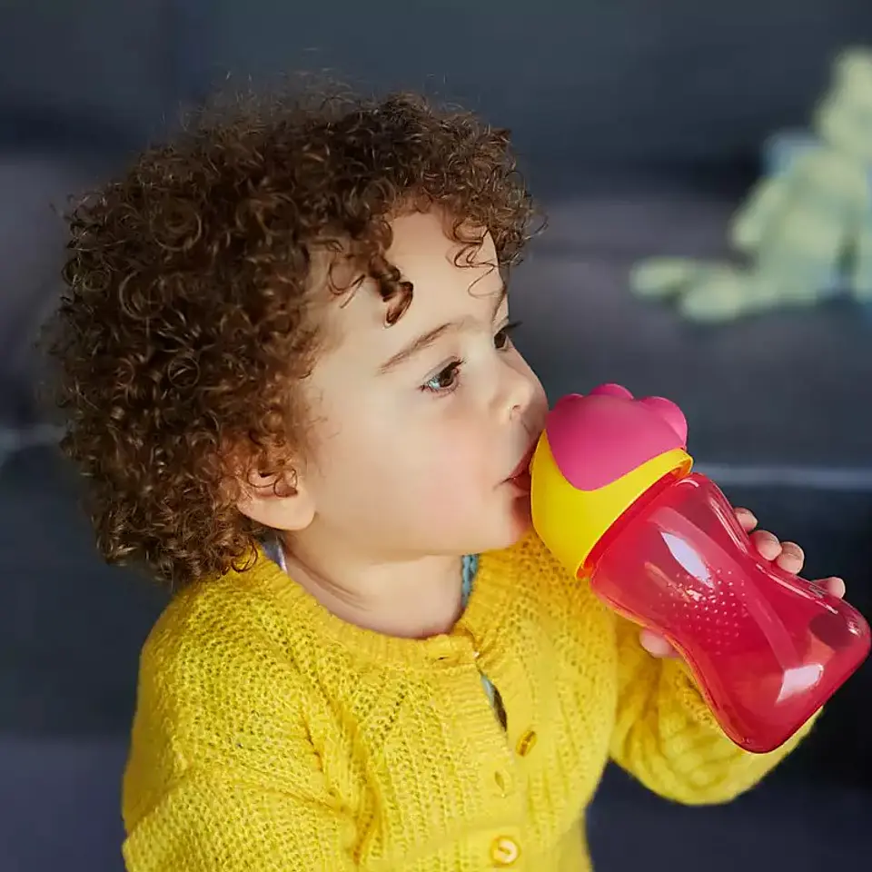 Vaso Bombilla Flexible 300ml Avent Dino Rosado 12m+ SCF798/02 3