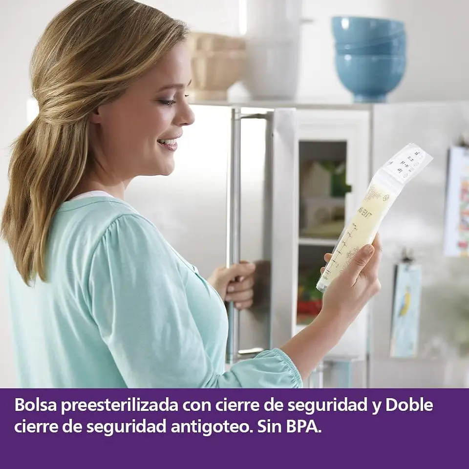 Set 25 Bolsas para Almacenar Leche Avent 180ml 4