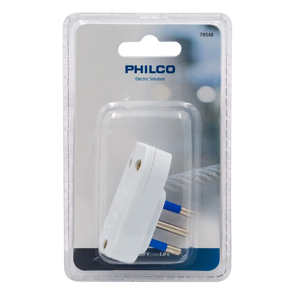 Enchufe Macho Horizontal Philco 2P+T Blanco 2