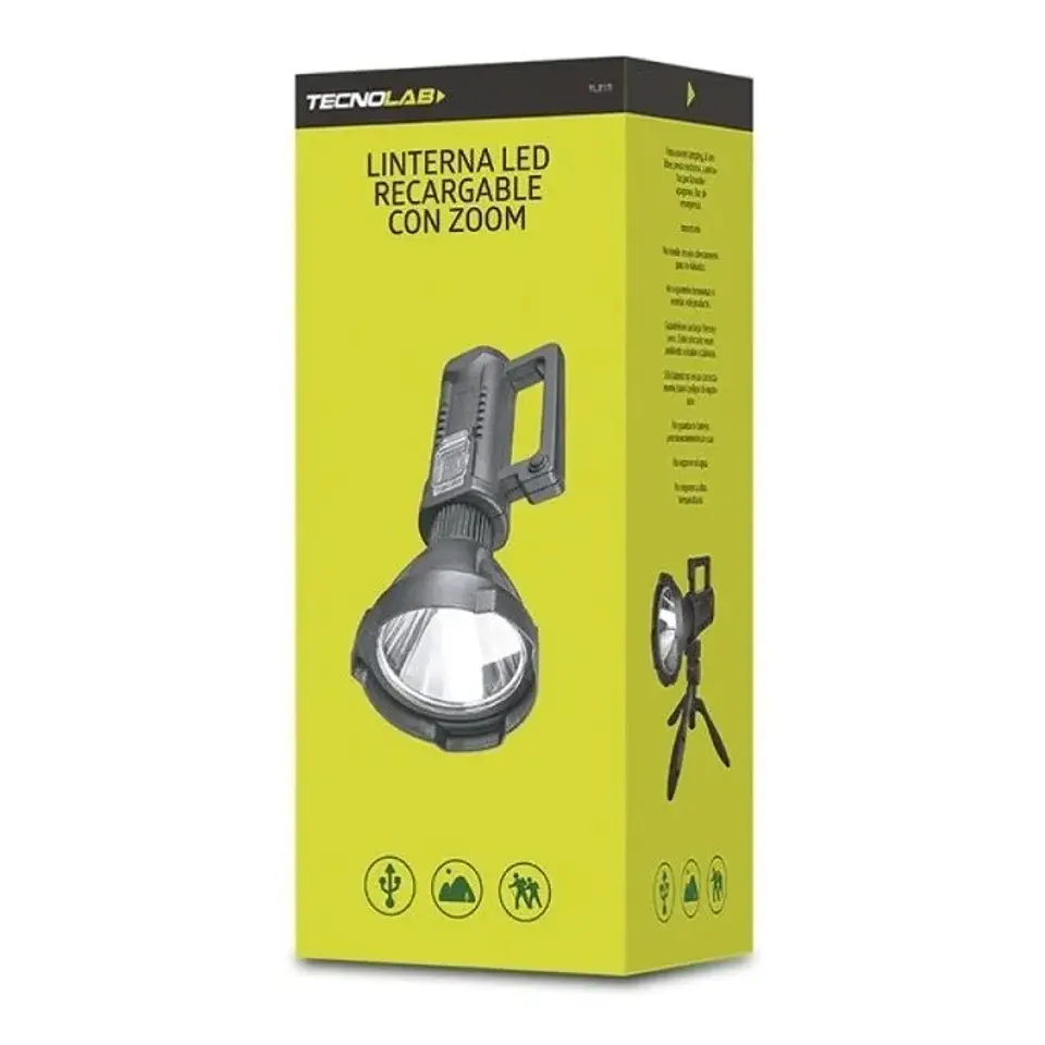 Linterna Led Largo Alcance Con Tripode Tecnolab TL215 2