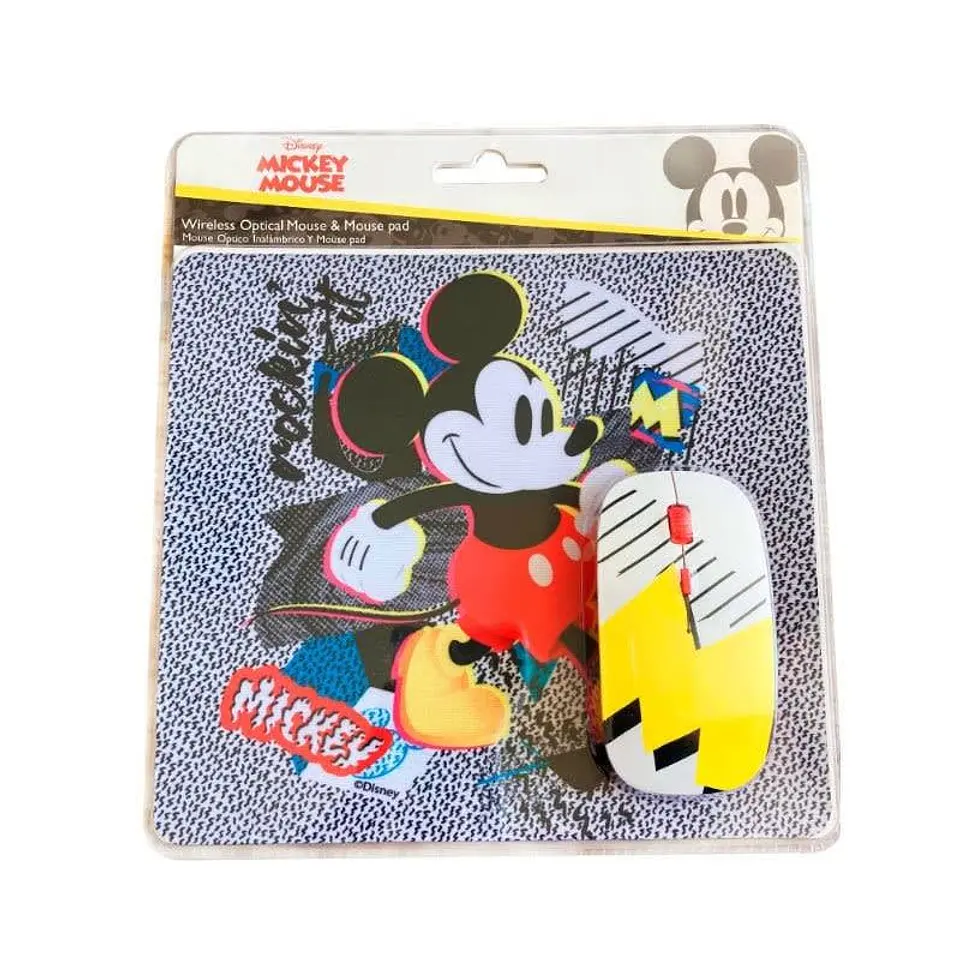 Kit Mouse Inalámbrico y Mouse Pad Mickey 1 2