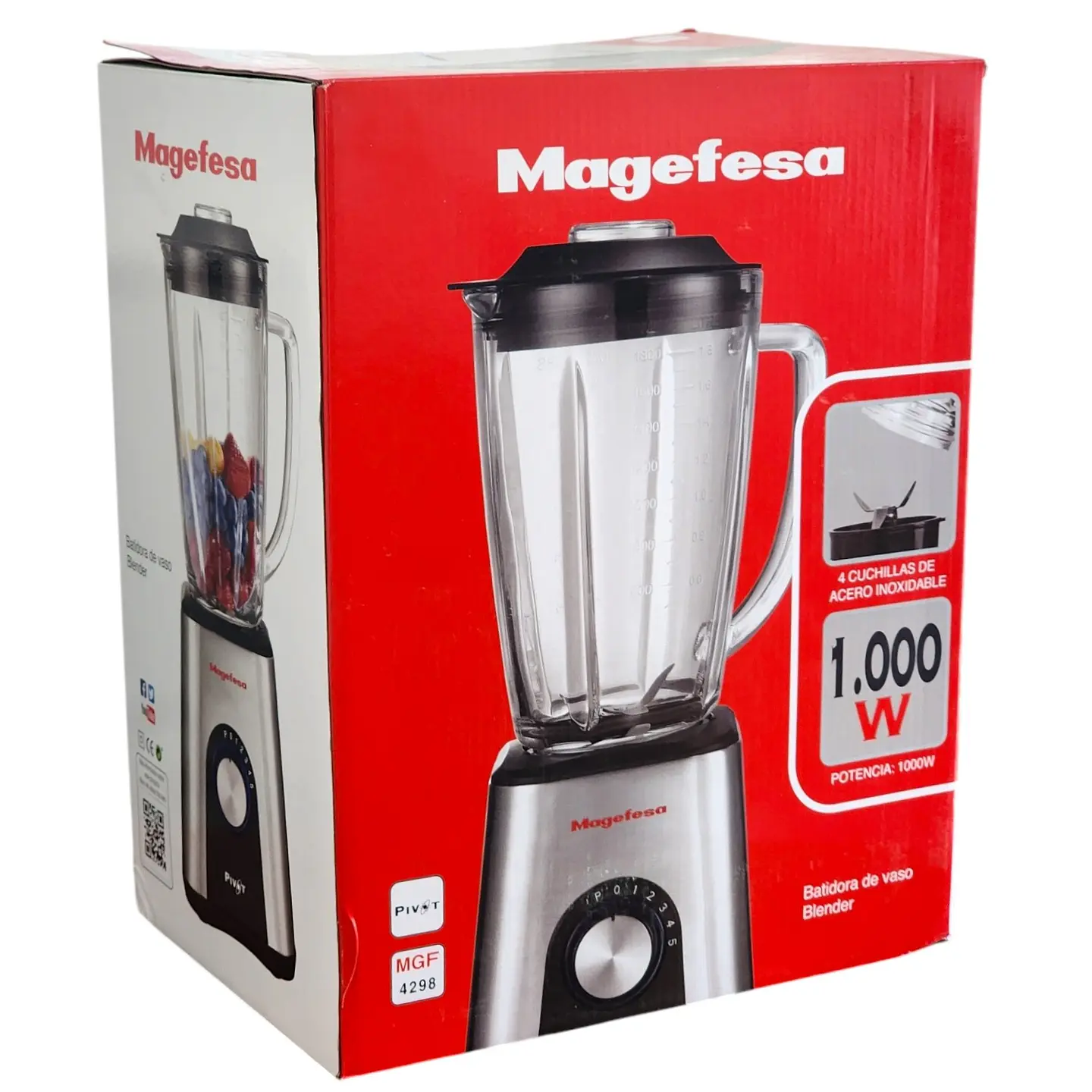 Licuadora Pivot 4 Cuchillas 1000Watts MGF4298 Magefesa 7