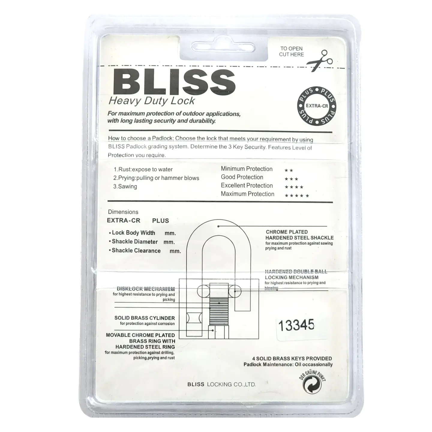 Pack 4 Candados de Seguridad 30mm Bliss 13345 4