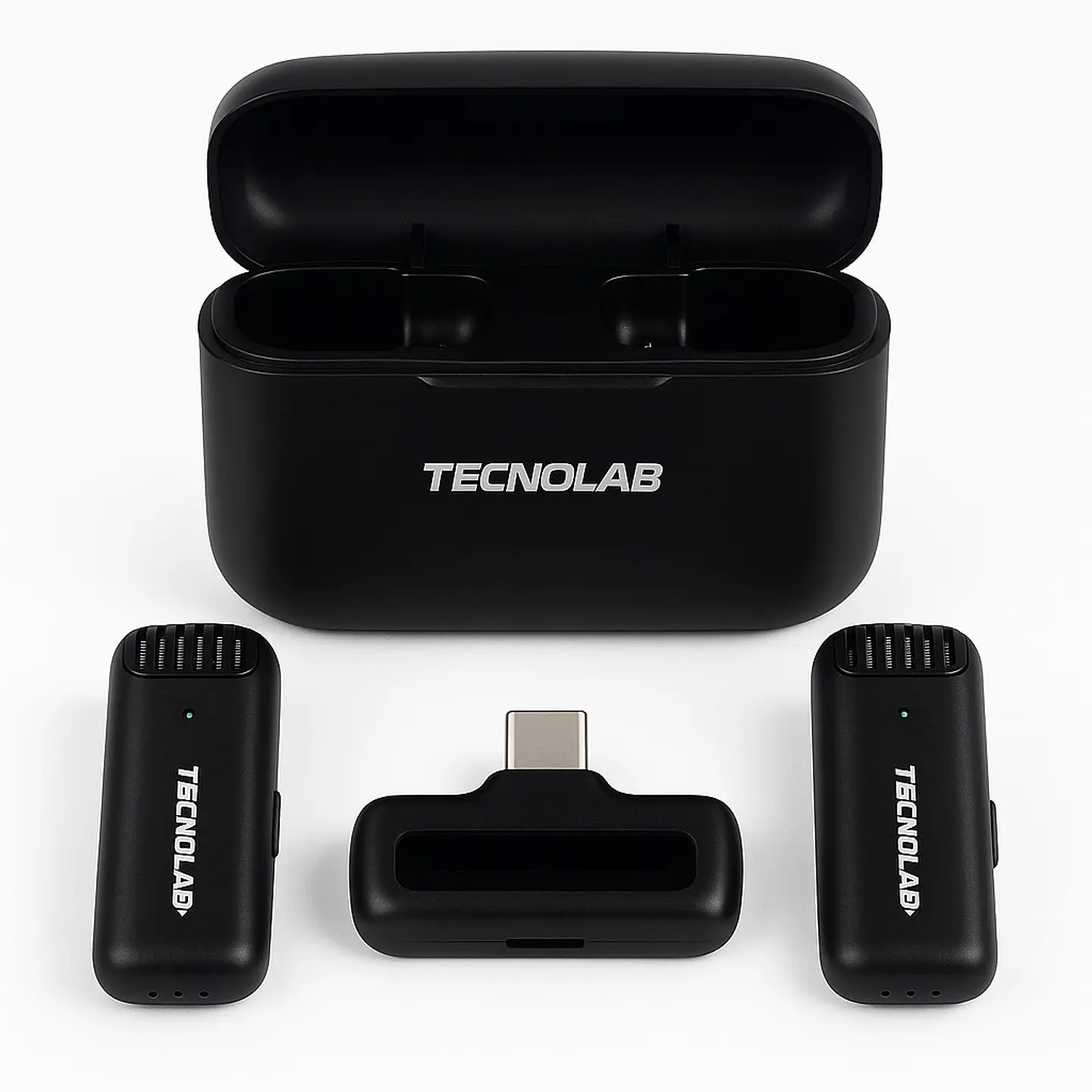 Kit 2 Micrófonos Lavalier Con Estuche Tipo C Tecnolab Tl536 1