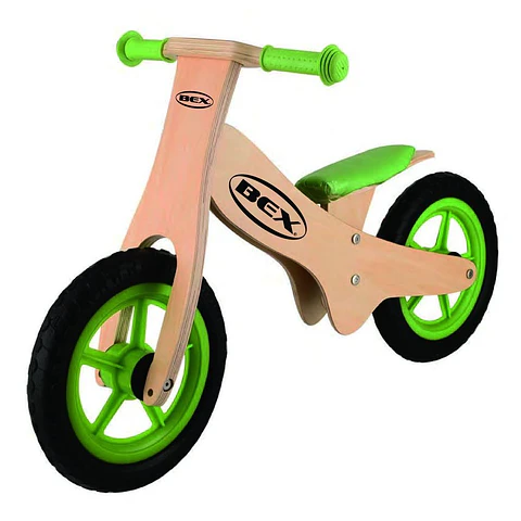 Bicicleta Madera Equilibrio Aprendizaje Sin Pedal Verde Bex