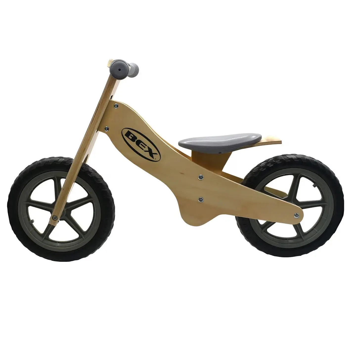 Bicicleta Madera Equilibrio Aprendizaje Sin Pedal Gris Bex 2