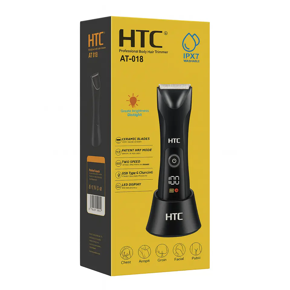 Afeitadora Rasuradora Cuerpo Y Barba Recargable HTC AT-018 7