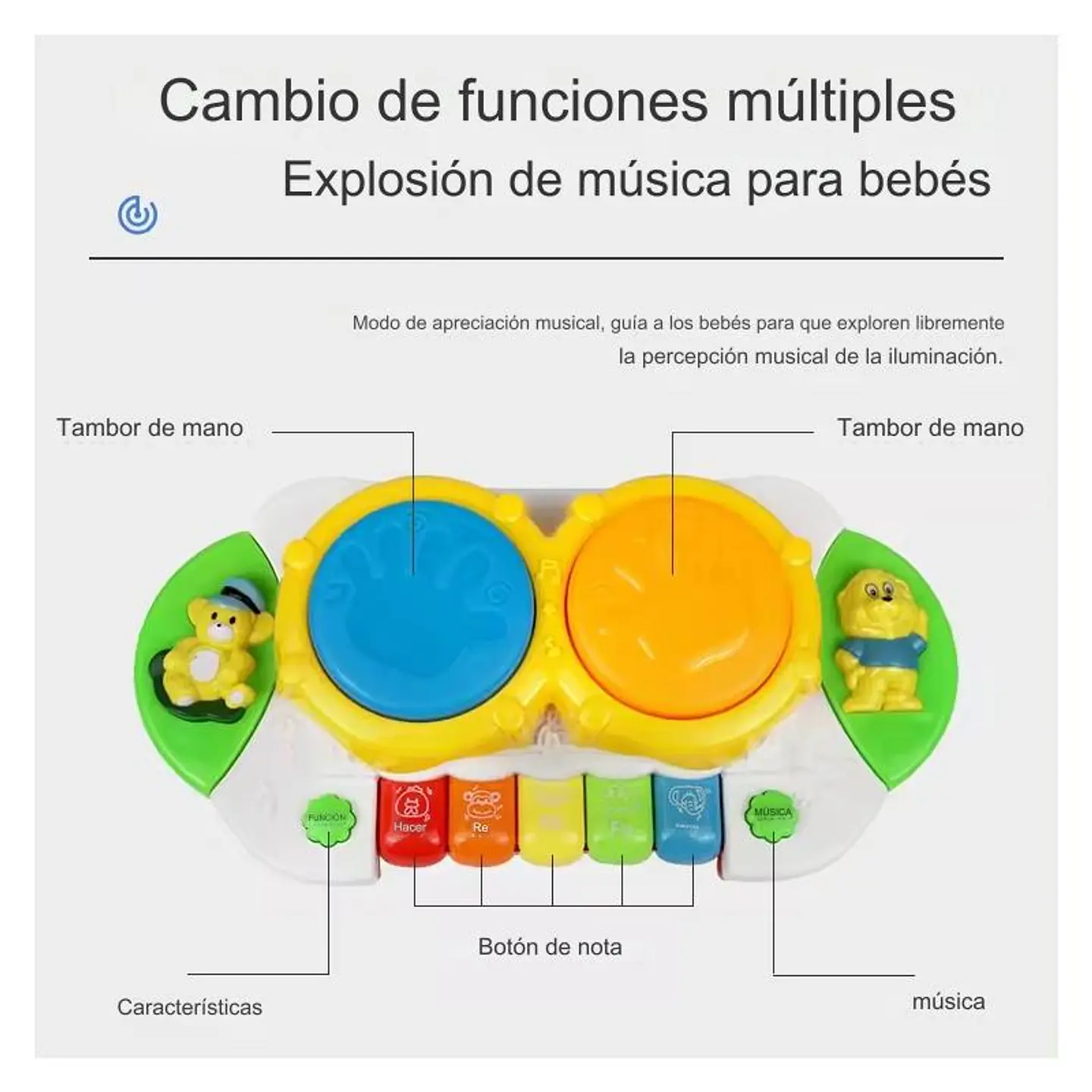 Piano Interactivo Musical Con Luz Y Sonido 7