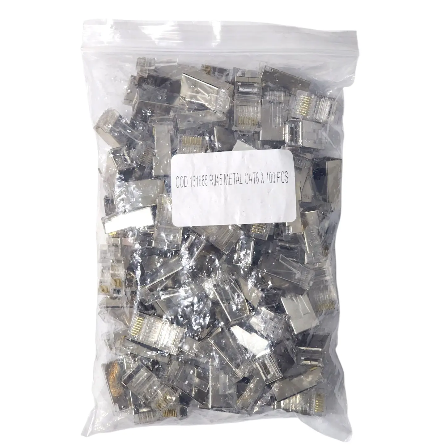 Conector RJ-45 Metálico Cat 6 Red Telefónica Bolsa x100 Unds 6