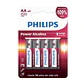 Pack 4 Pilas AA Alcalinas LR6P4B Philips - Miniatura 1