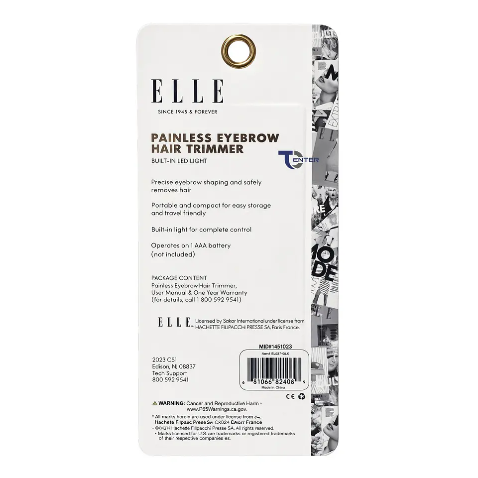Perfilador de Cejas y Vellos ELLE EL037 Luz Led Negro 2
