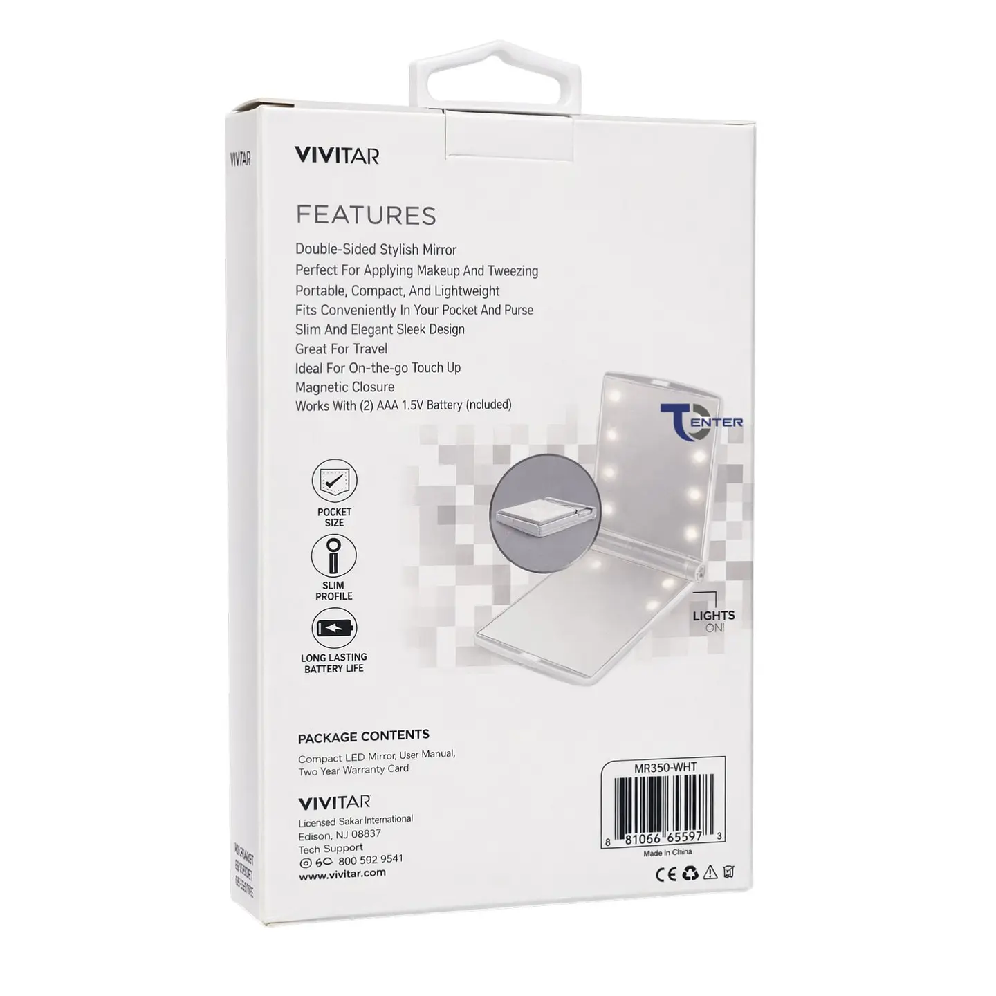 Espejo Compacto Plegable Vivitar MR350 8 Led 3