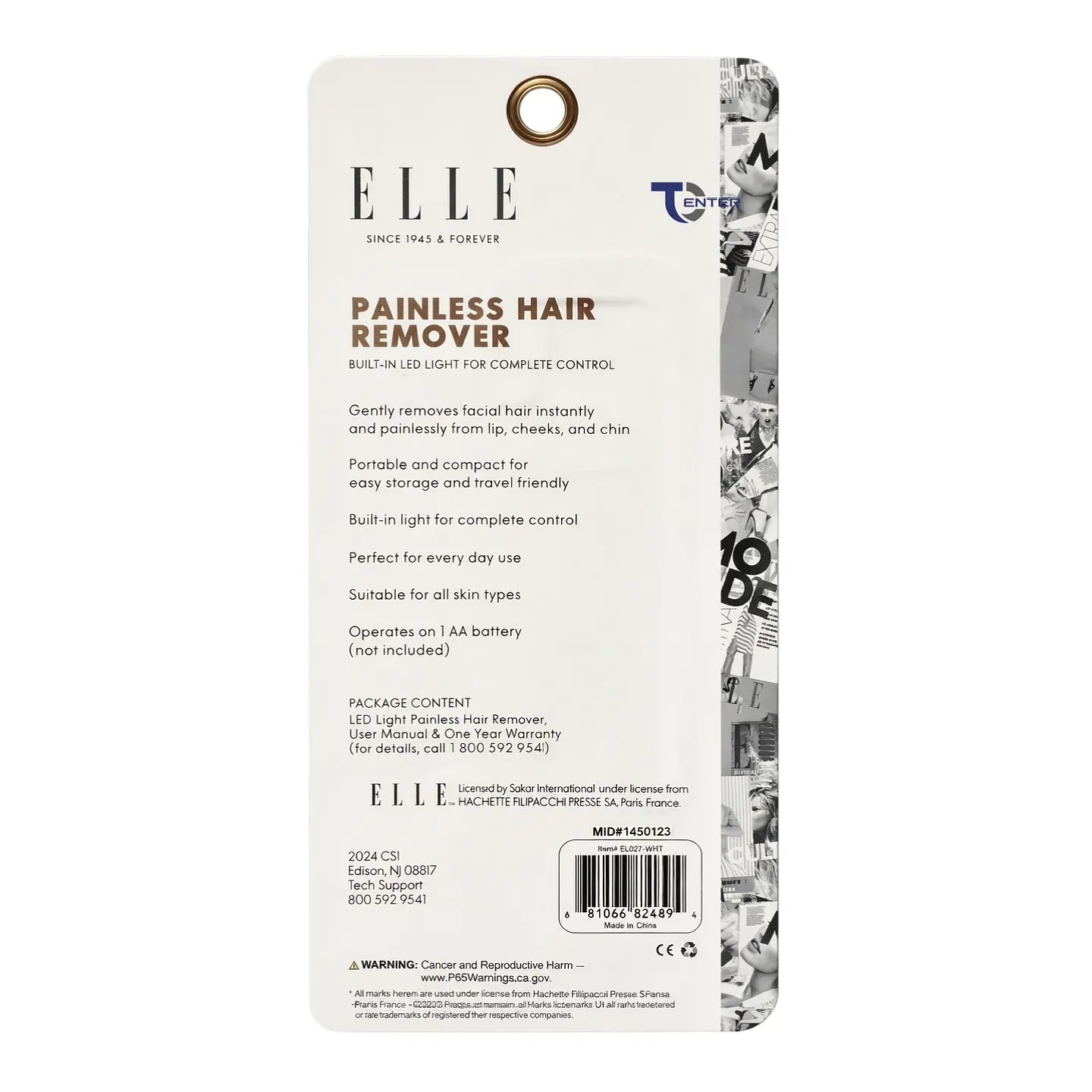 Depiladora de Vello Facial Sin Dolor Elle EL027 Blanco 5