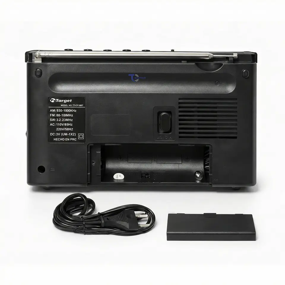 Radio Portátil BT Target TT-CF18BT 4 Bandas USB SD Recargable 4