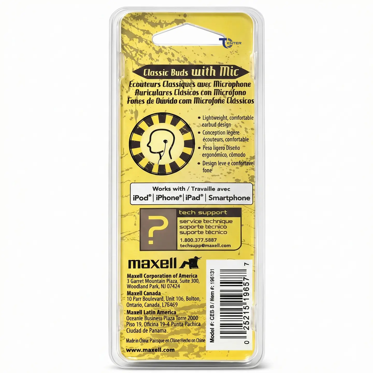 Audífonos Maxell Classic Buds con Mic CEB-B 3.5mm Metálicos 3