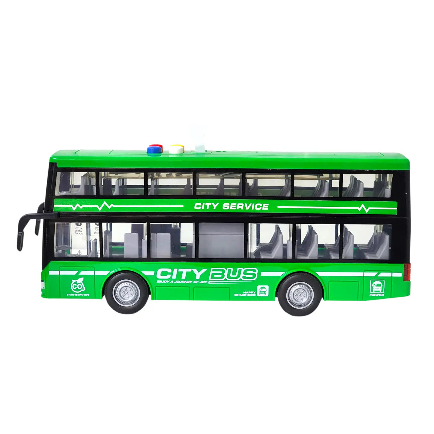 Juguete Autobús Dos Pisos Luces Sonidos 1:16 DBG1680G Verde 4