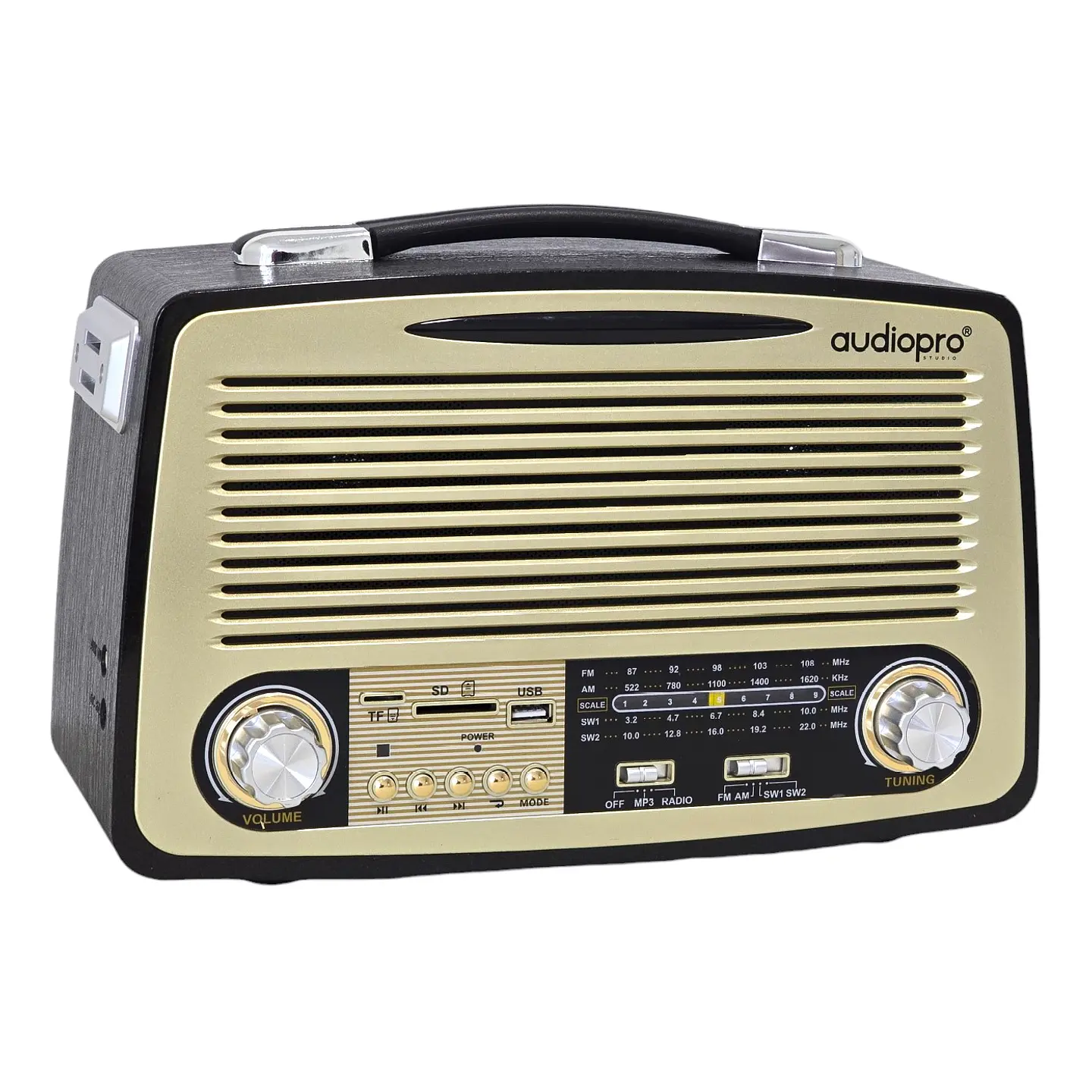 Radio Retro BT Vintage Audiopro Portátil AP02051 1