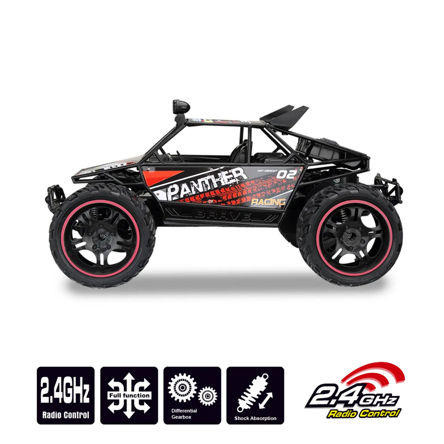 Auto Rally Racer Veloz Control Remoto 2.4G DBG1606R Rojo 3