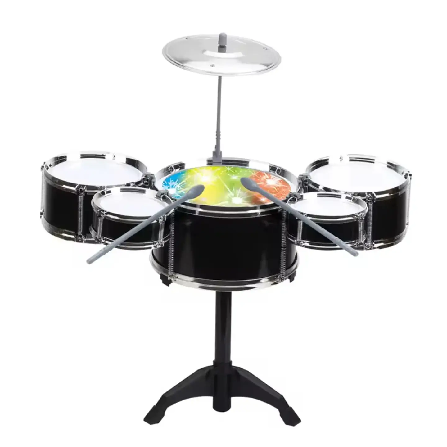 Mini Batería Musical de Juguete 5 Tambores con Sillín 1