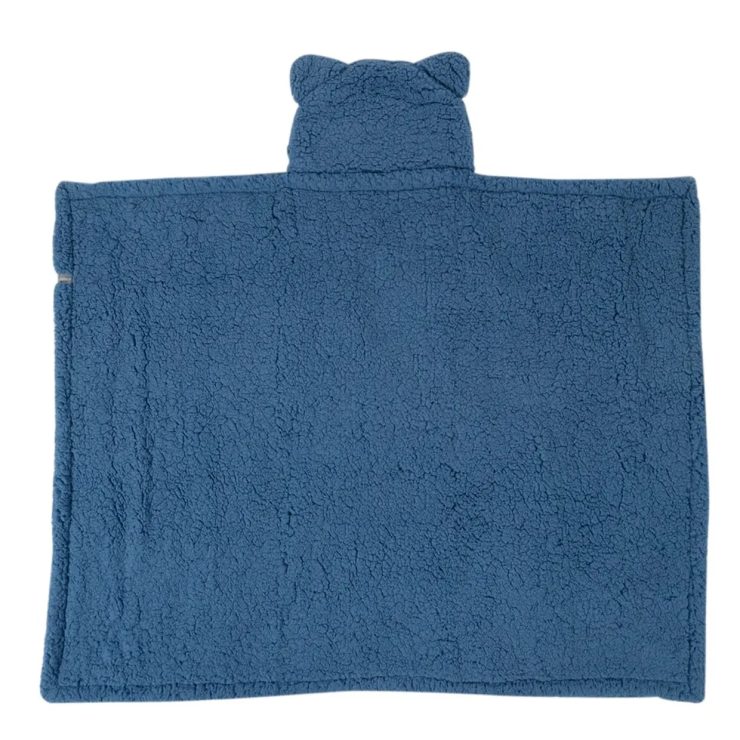 Frazada Poncho Manta Con Capucha Sherpa Niño Infanti Azul 4