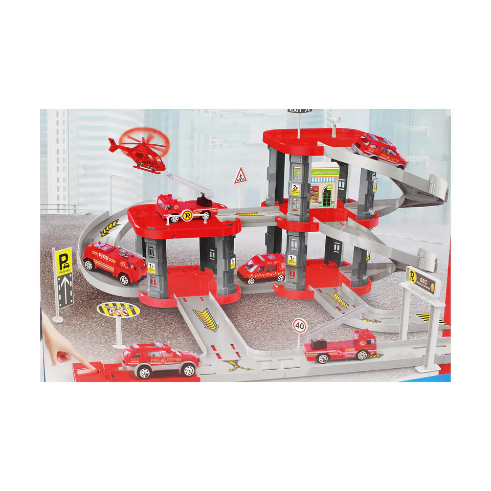 Set Armable Mini Parking Garage de Bombero con Autos DBG1704 5