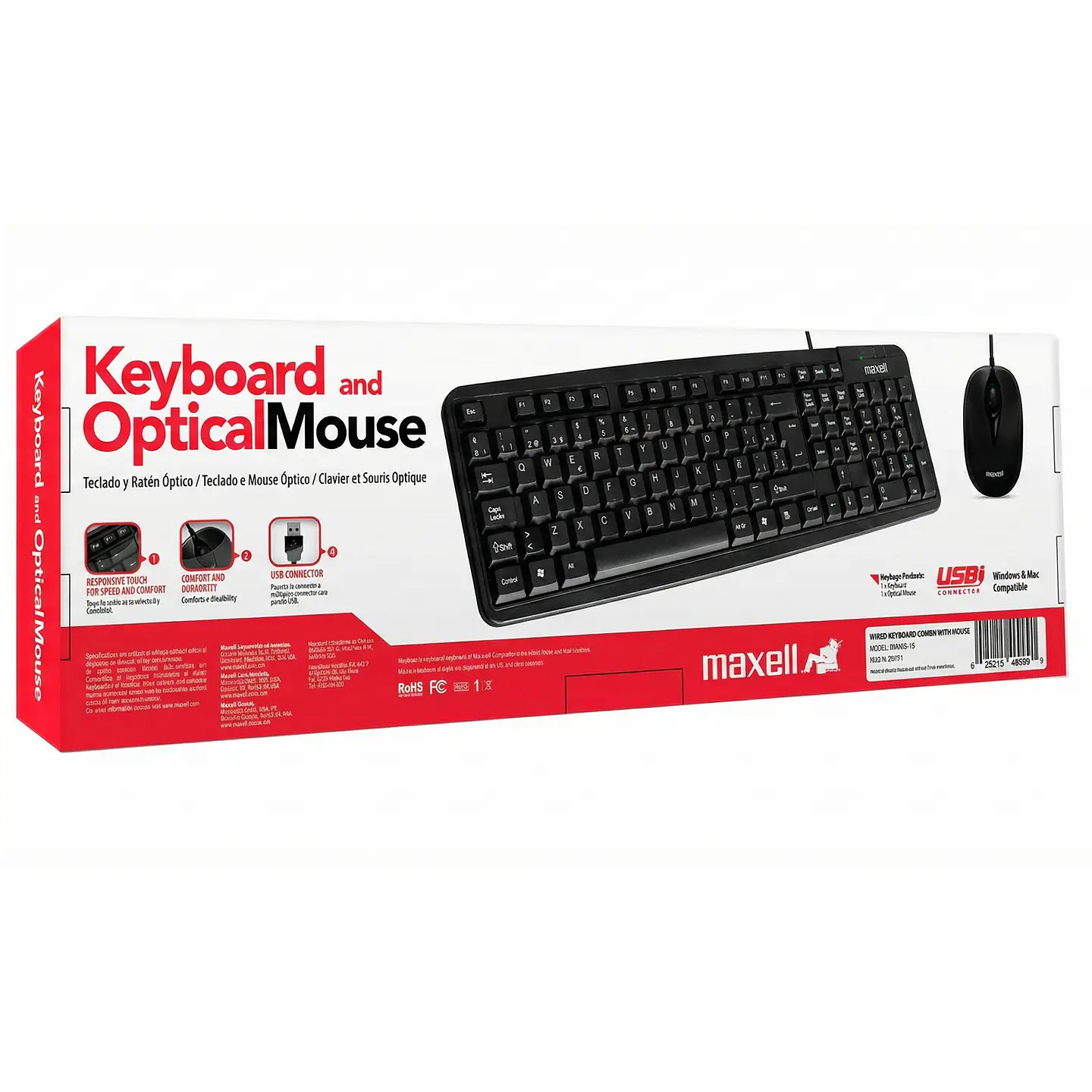 Kit Combo Teclado y Mouse USB Maxell WRKBC-10 3