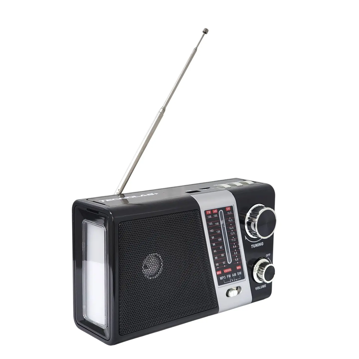 Radio Portátil AM FM SW Solar Band 3 LED USB TL635 Tecnolab 2