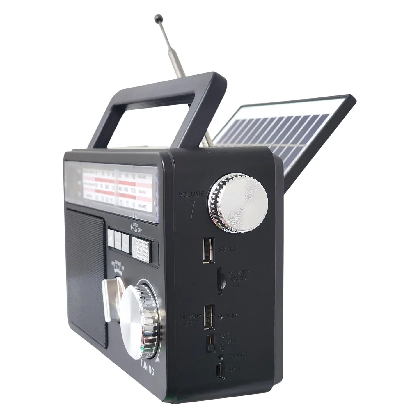 Radio Portátil Solar BT USB LED PowerSun TL637 Tecnolab 2