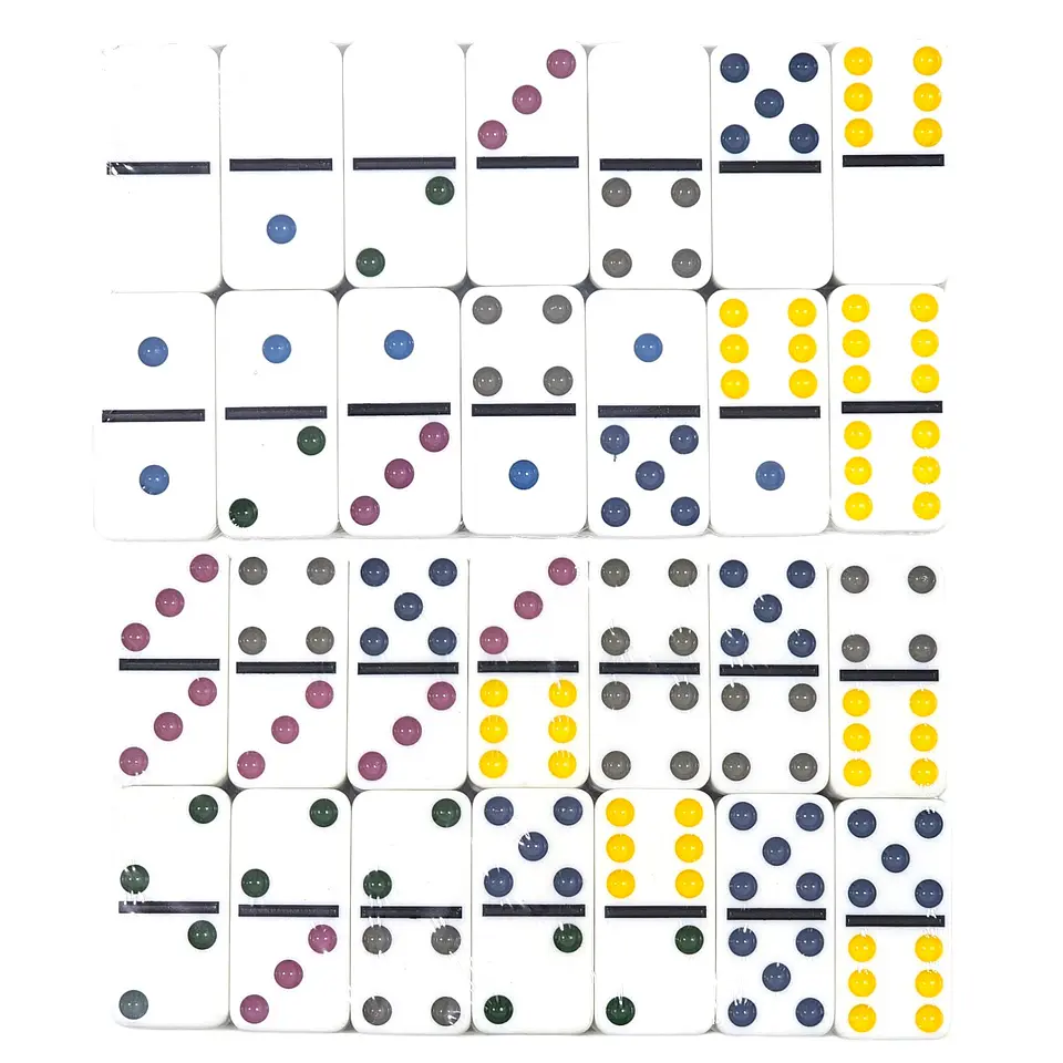 Juego de Domino 28 Pz Double Six Puntos Colores 12036 4