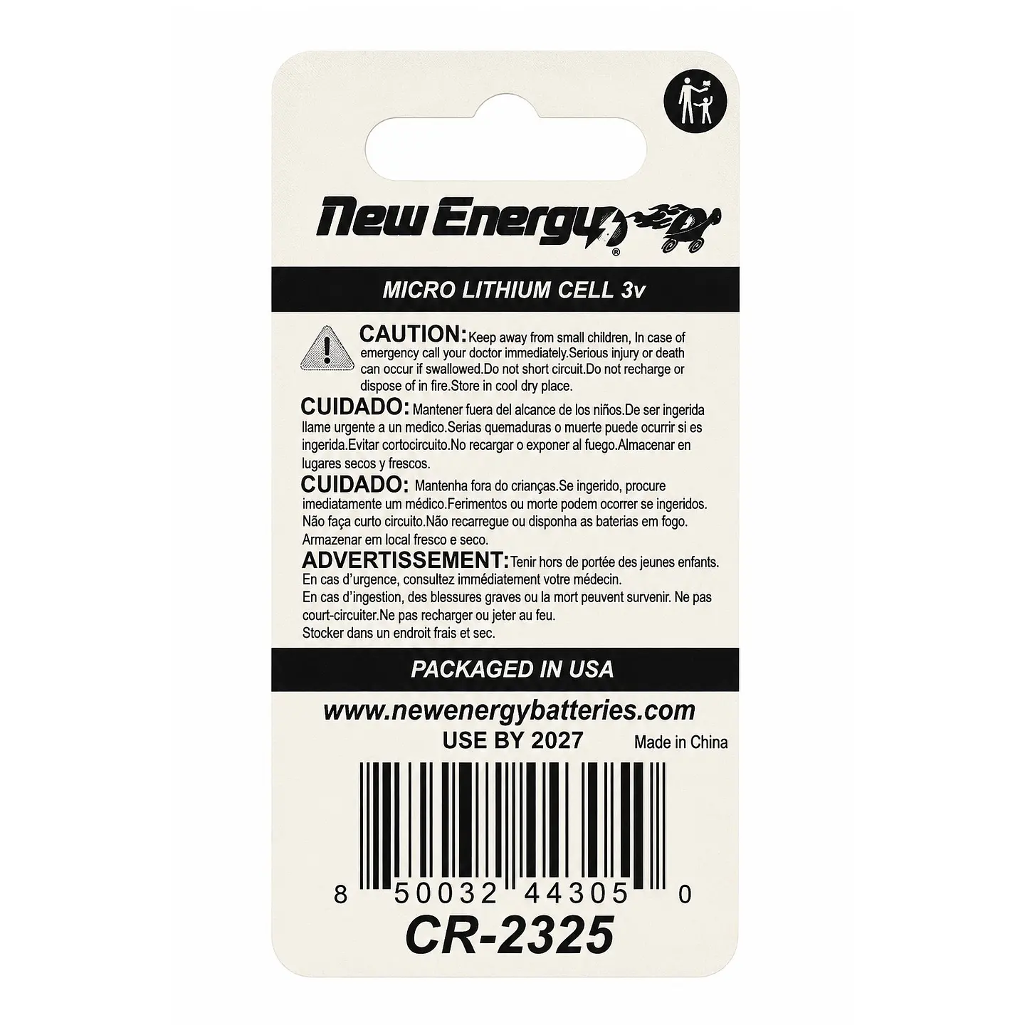 Pila Unitaria CR2325 New Energy 3v Litio 2